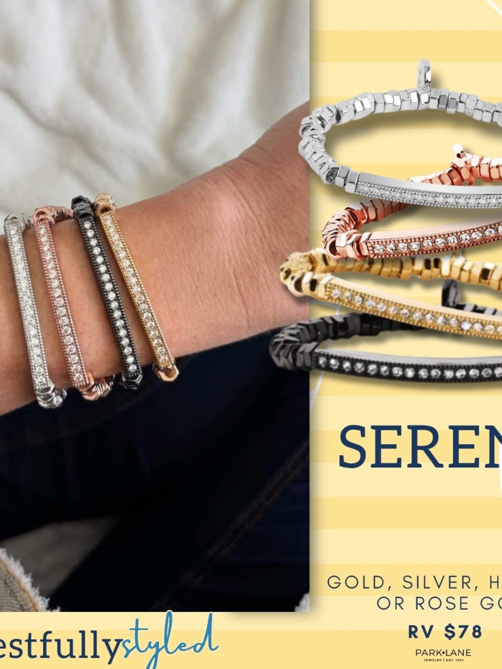 Park Lane Serena Pavé Bangle Bracelet - Rose Gold